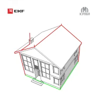 Комплект молниезащиты частного дома габ. 8х8м EKF PROxima в Москве Комплект молниезащиты частного дома габ. 8х8м EKF PROxima - foto